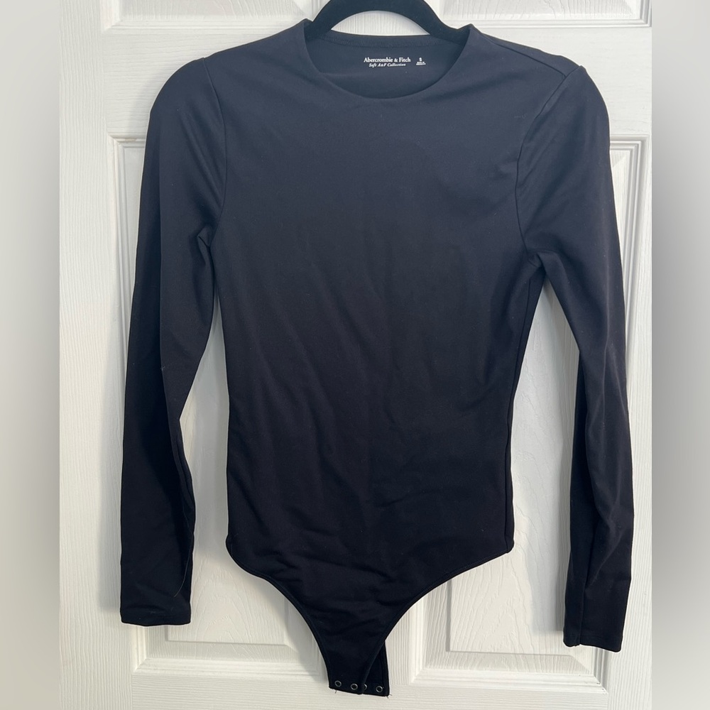 Abercrombie & Fitch Black Long Sleeve Bodysuit